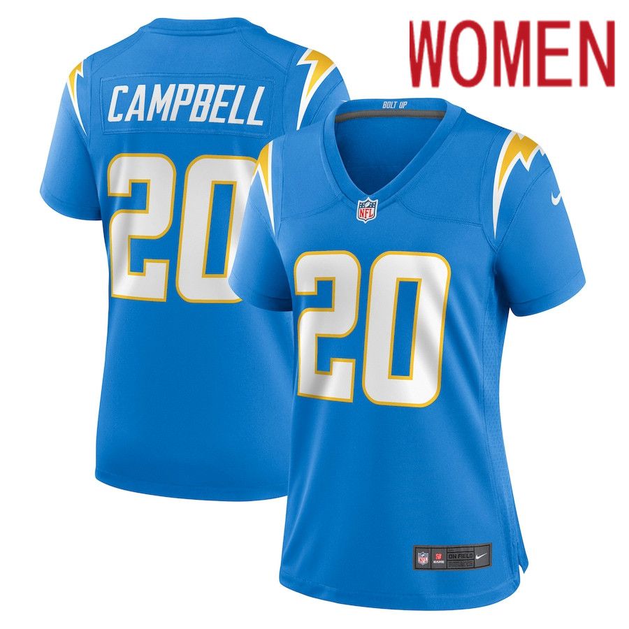 Women Los Angeles Chargers 20 Tevaughn Campbell Nike Powder Blue Game Player NFL Jersey